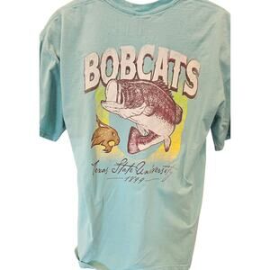Texas state Bobcats fishing themed southern school pride game day shirt uni L